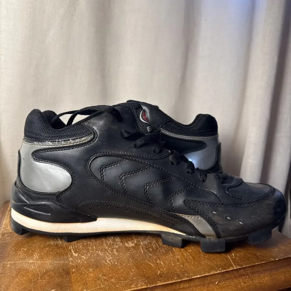 Size 12.5 Men’s Black Low Rubber Easton Launch Leather Baseball Cleats‎